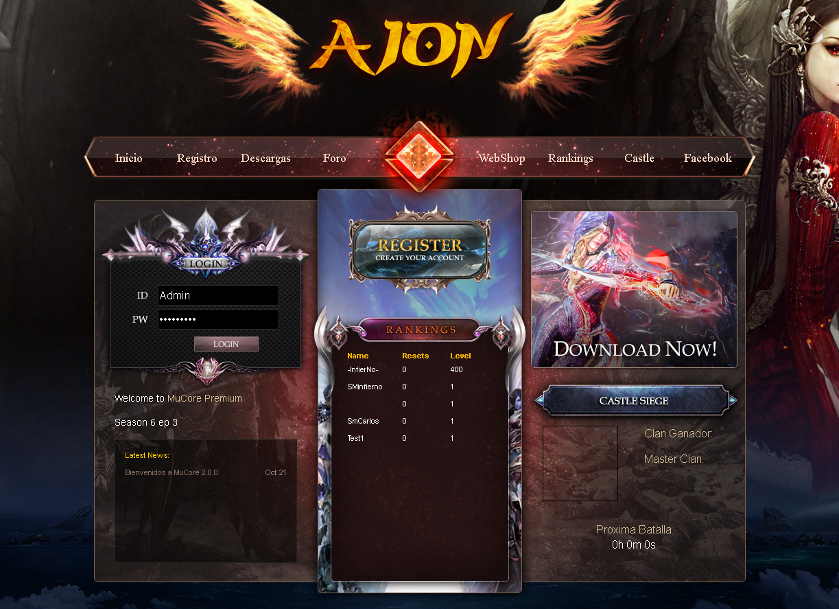 Mega Pack liberado webs mu core gratis, download link direto, web mu online atualizados, guias e tutoriais disponiveis - o melhor portal de mu online do Brasil [ Grupo AM ] - Criar mu online pirata