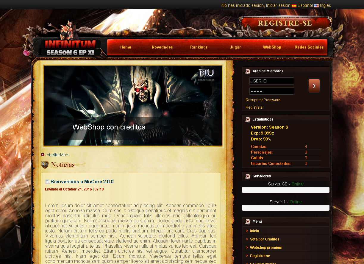 Mega Pack liberado webs mu core gratis, download link direto, web mu online atualizados, guias e tutoriais disponiveis - o melhor portal de mu online do Brasil [ Grupo AM ] - Criar mu online pirata