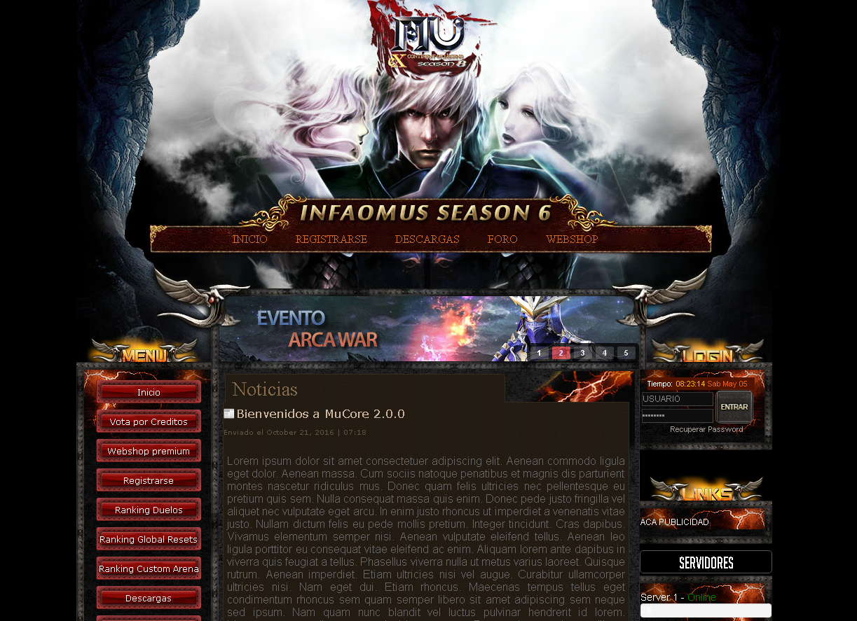 Mega Pack liberado webs mu core gratis, download link direto, web mu online atualizados, guias e tutoriais disponiveis - o melhor portal de mu online do Brasil [ Grupo AM ] - Criar mu online pirata