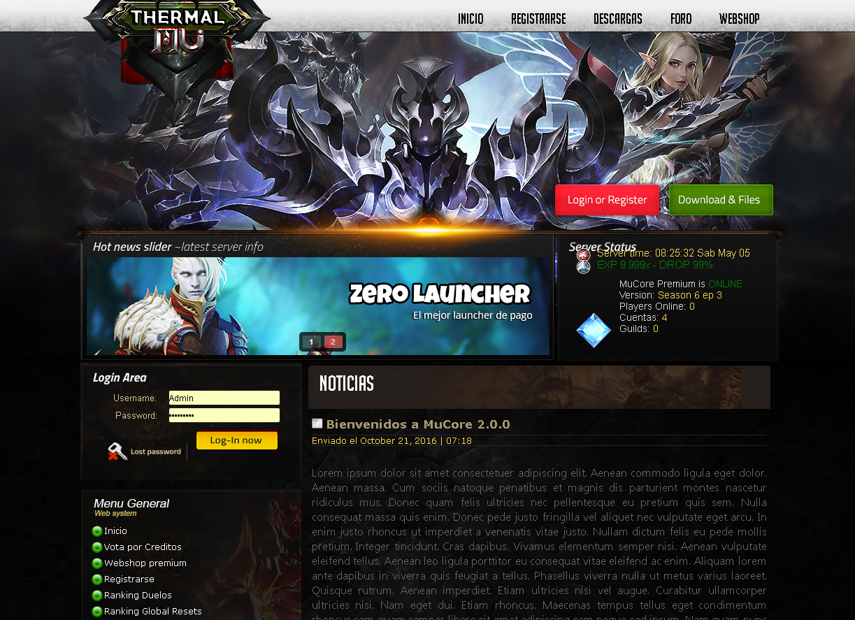 Mega Pack liberado webs mu core gratis, download link direto, web mu online atualizados, guias e tutoriais disponiveis - o melhor portal de mu online do Brasil [ Grupo AM ] - Criar mu online pirata