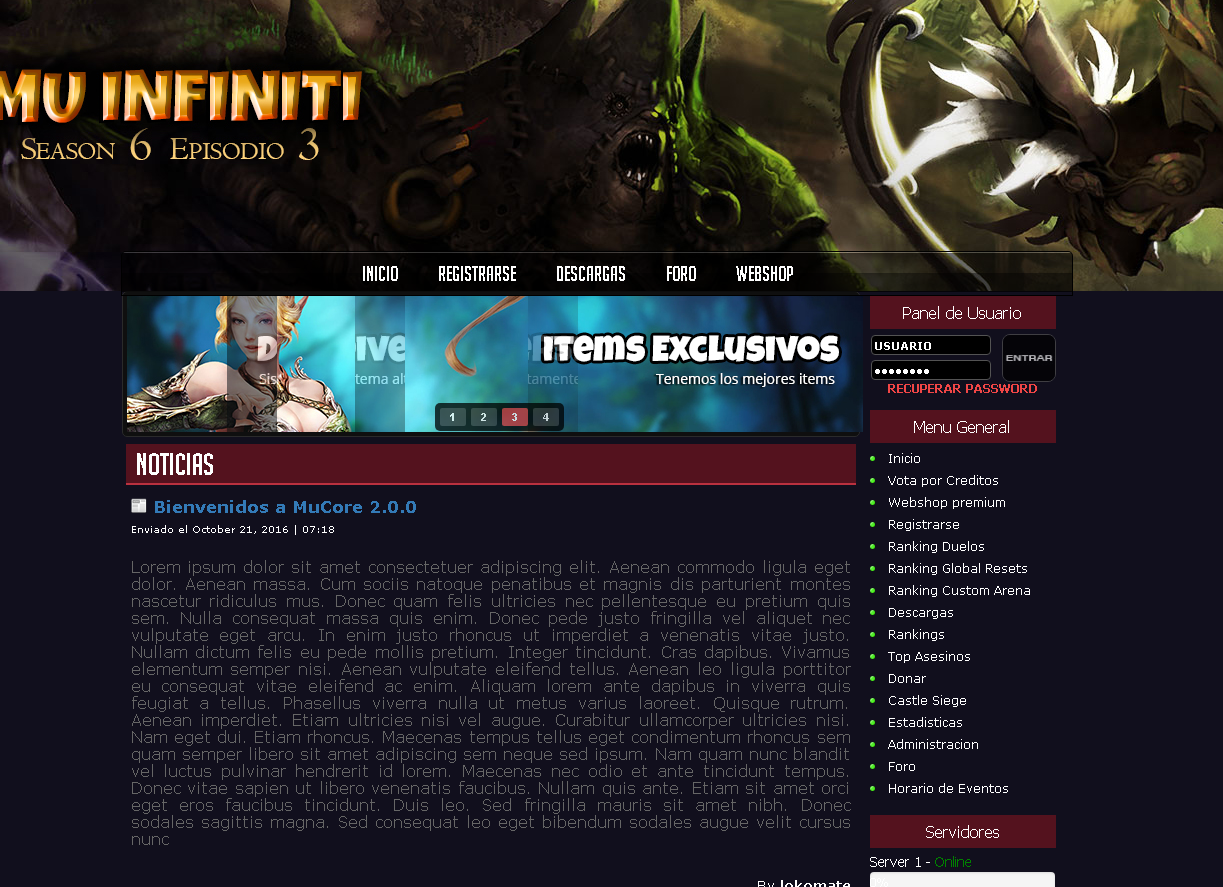 Mega Pack liberado webs mu core gratis, download link direto, web mu online atualizados, guias e tutoriais disponiveis - o melhor portal de mu online do Brasil [ Grupo AM ] - Criar mu online pirata
